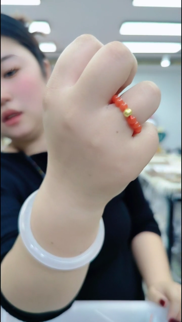 【闪购商品】南红玛瑙戒指合金2354南红戒圈