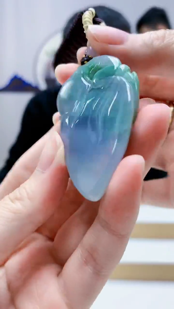 未镶嵌定制翡翠4898zm-毛货挂件寿桃52