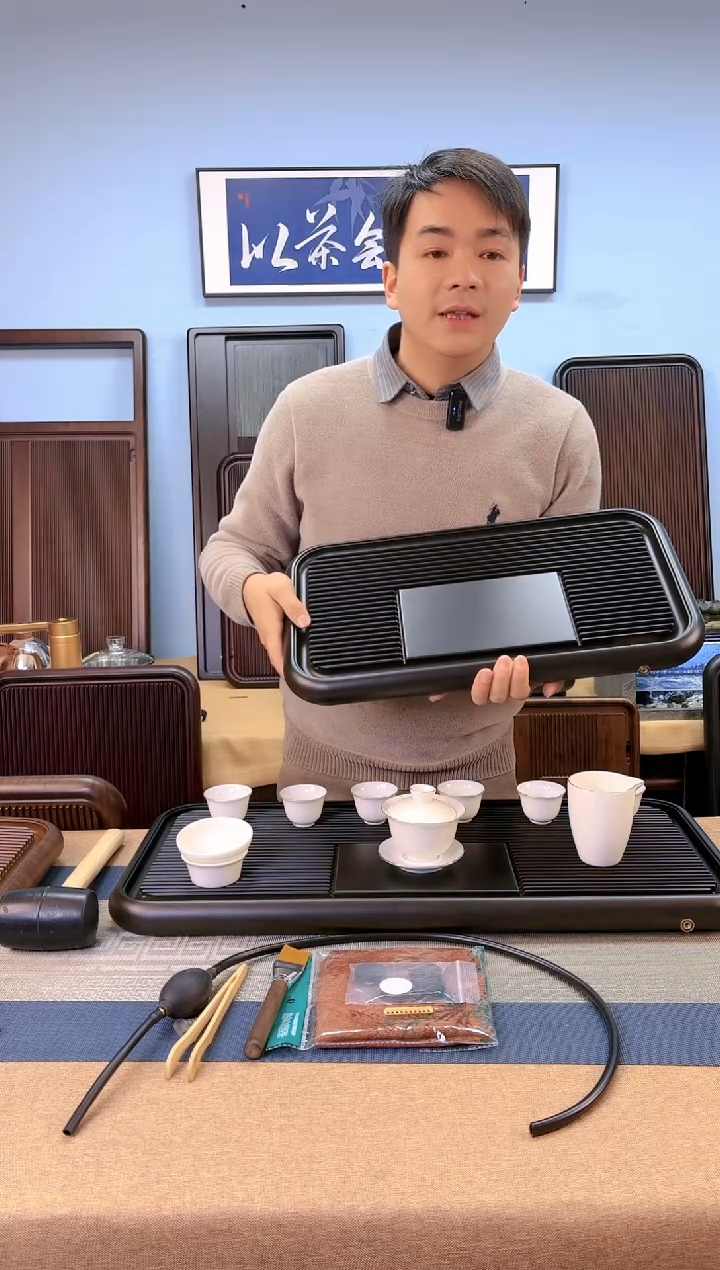 【闪购商品】凌龙黄色款式茶盘50*28*4