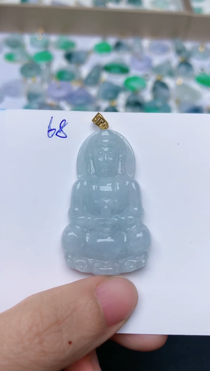 【闪购商品】翡翠颈饰18K金镶嵌天然翡翠A货    