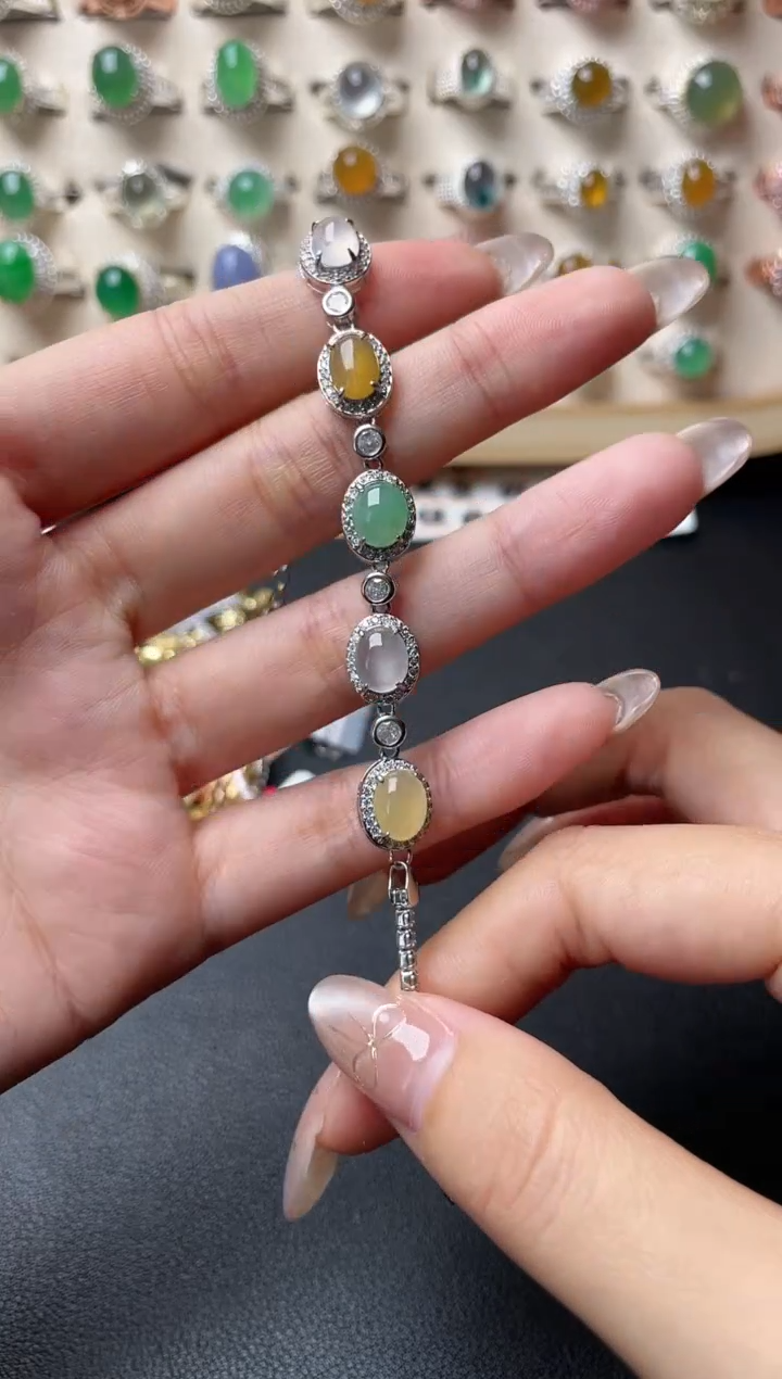 【闪购商品】翡翠戒指银S925镶嵌一物一证一礼盒