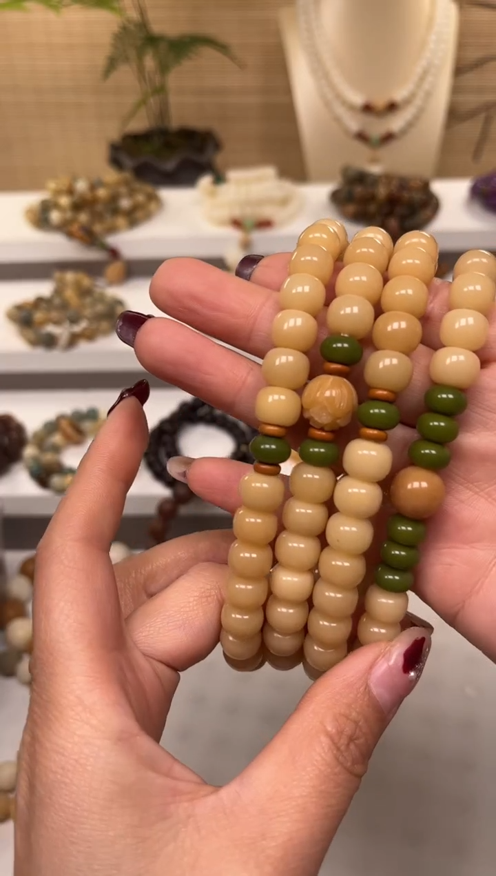 【闪购商品】白玉菩提吊坠卡10草原羊脂长串