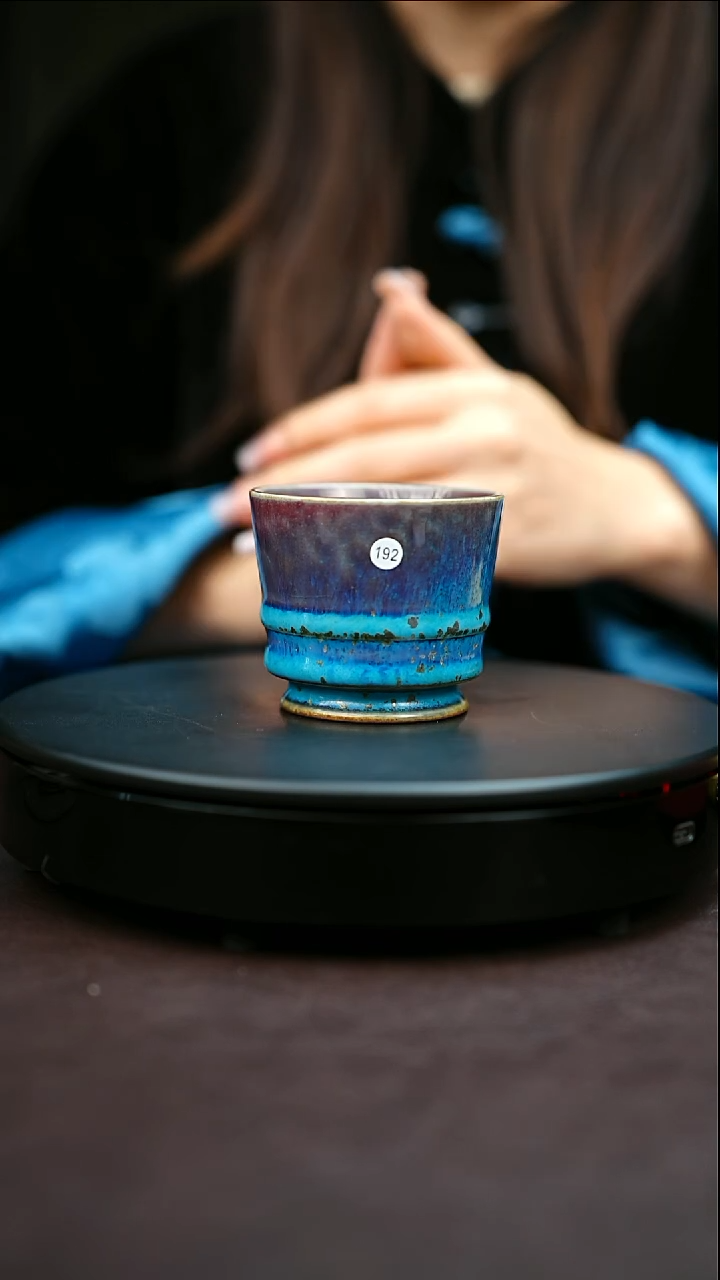 192#原矿钧瓷炉钧釉直口杯