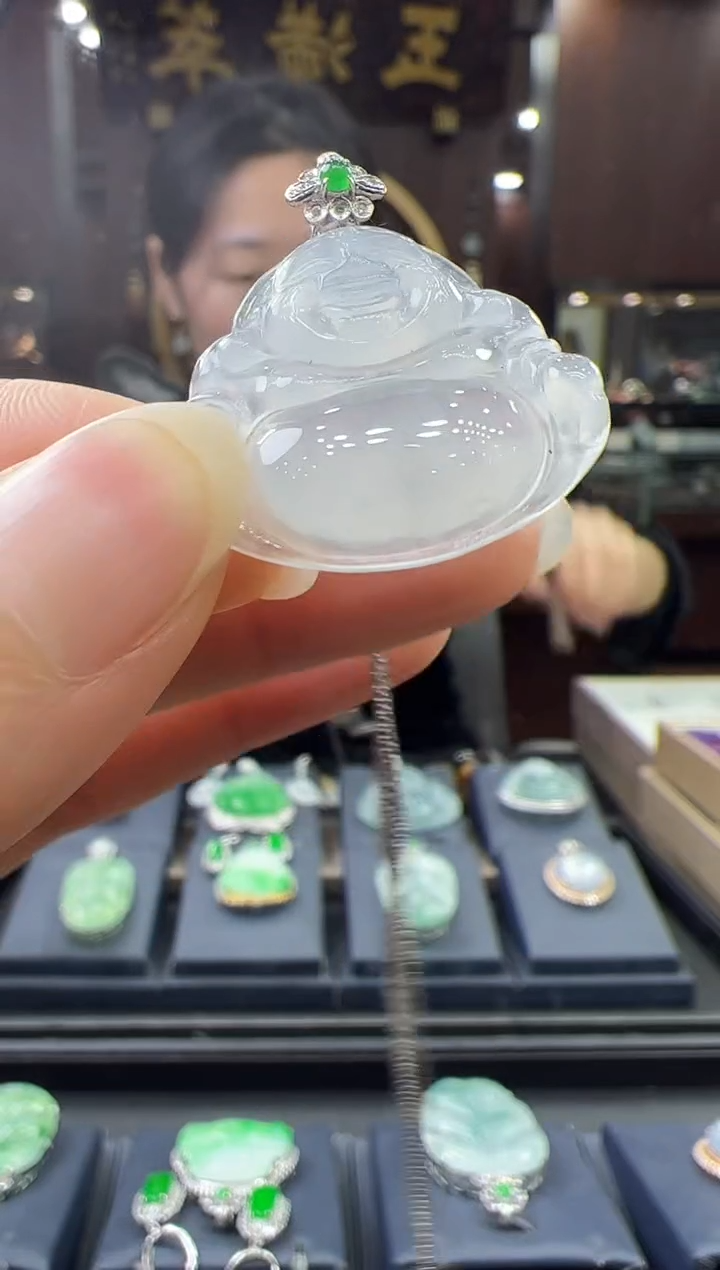 【闪购商品】翡翠挂件18K金镶嵌佛公 不含链