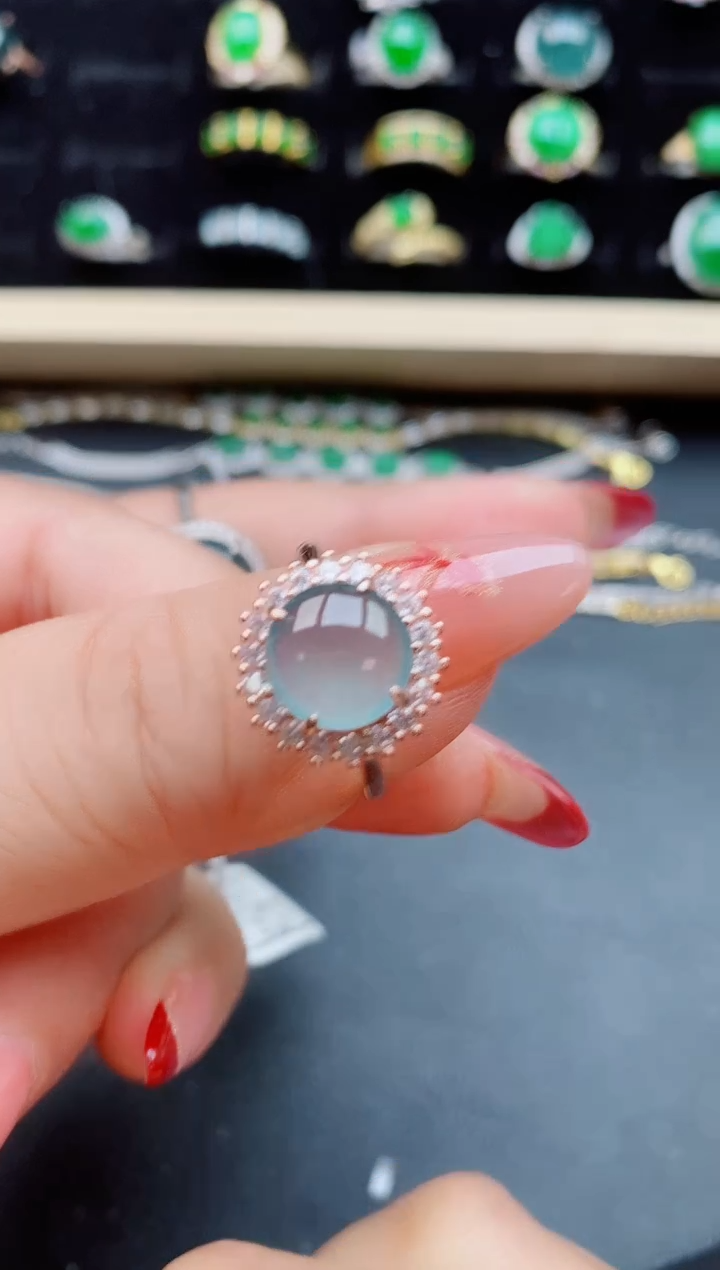 【闪购商品】翡翠戒指银S925镶嵌50850