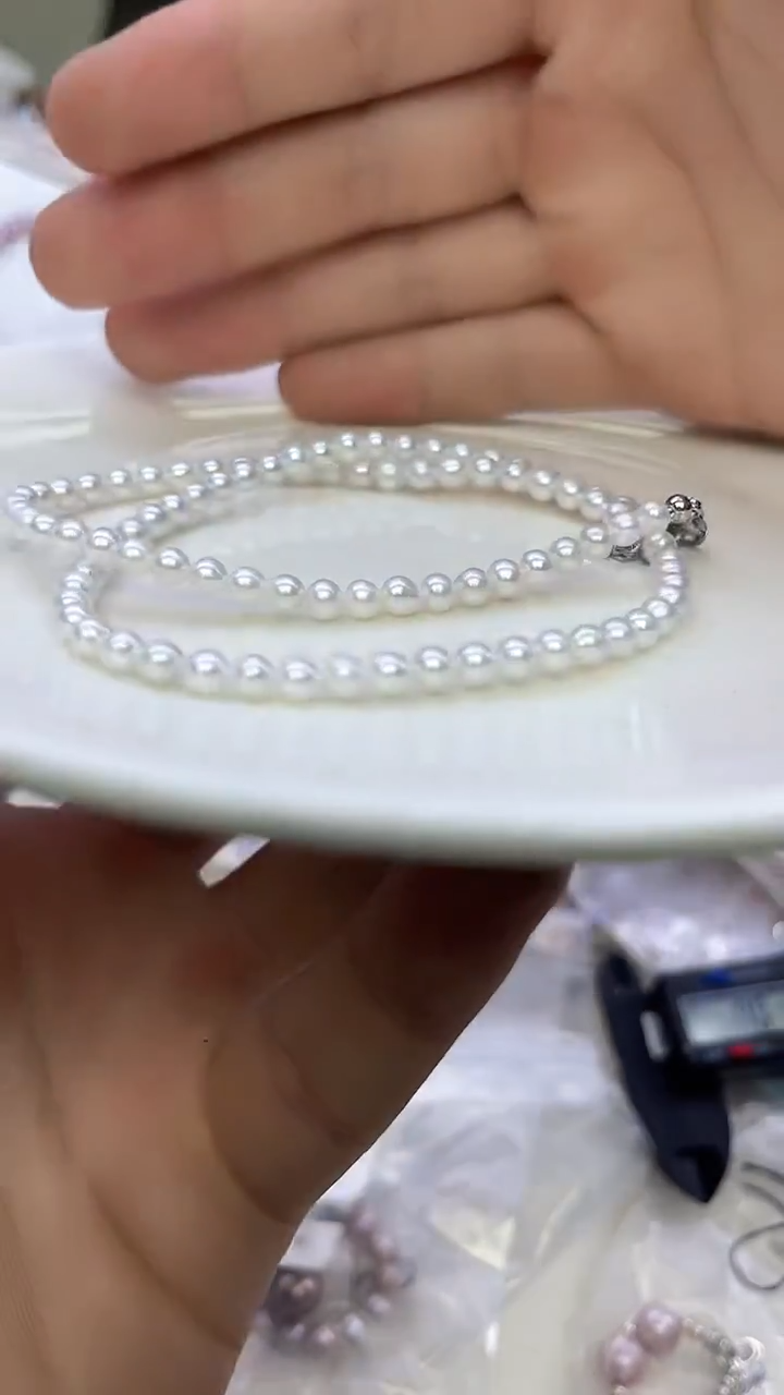 未镶嵌项链淡水珍珠白色系小米项链