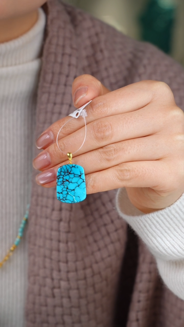 【闪购商品】绿松石吊坠(不含链)18K金镶嵌1