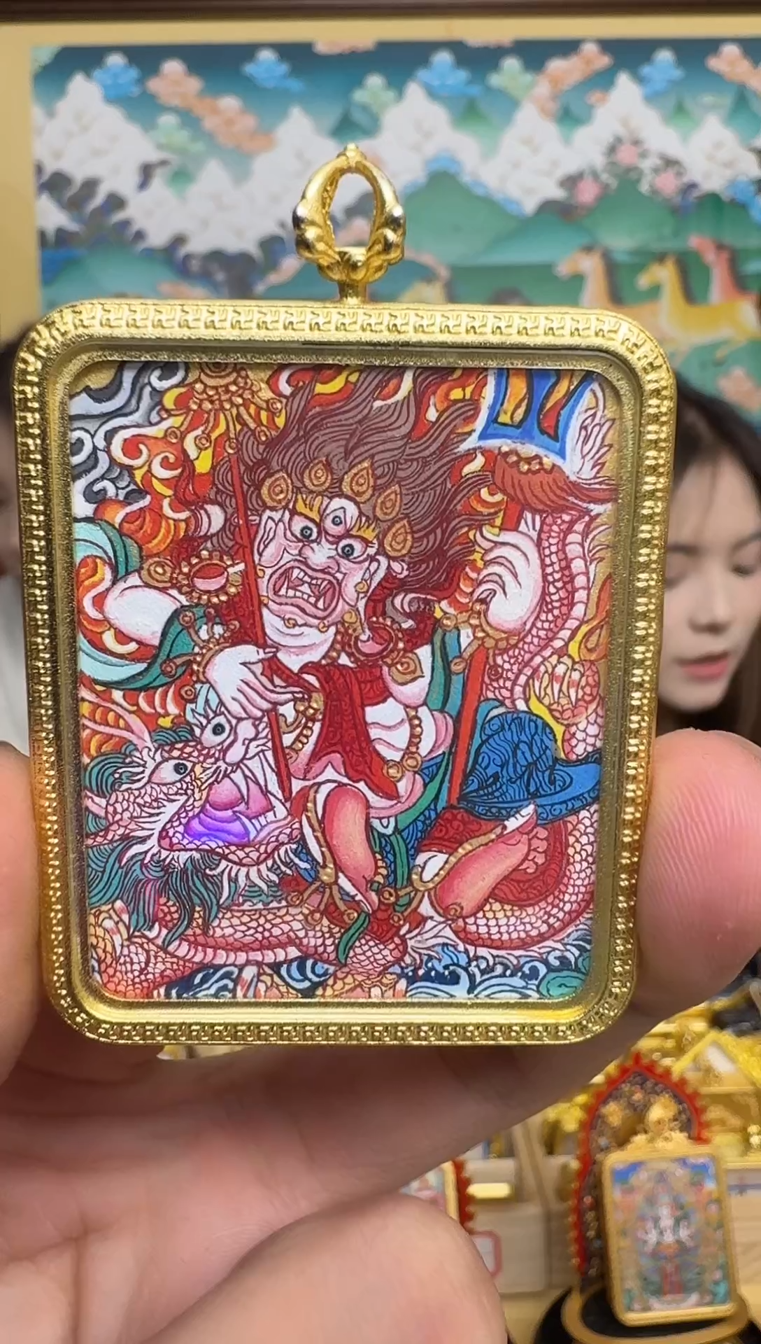 吊坠白C-热贡纯手绘