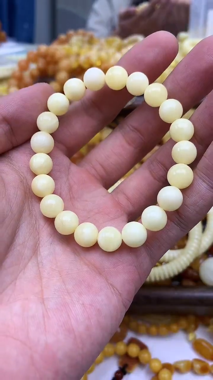 裸石蜜蜡未镶嵌手串卡9