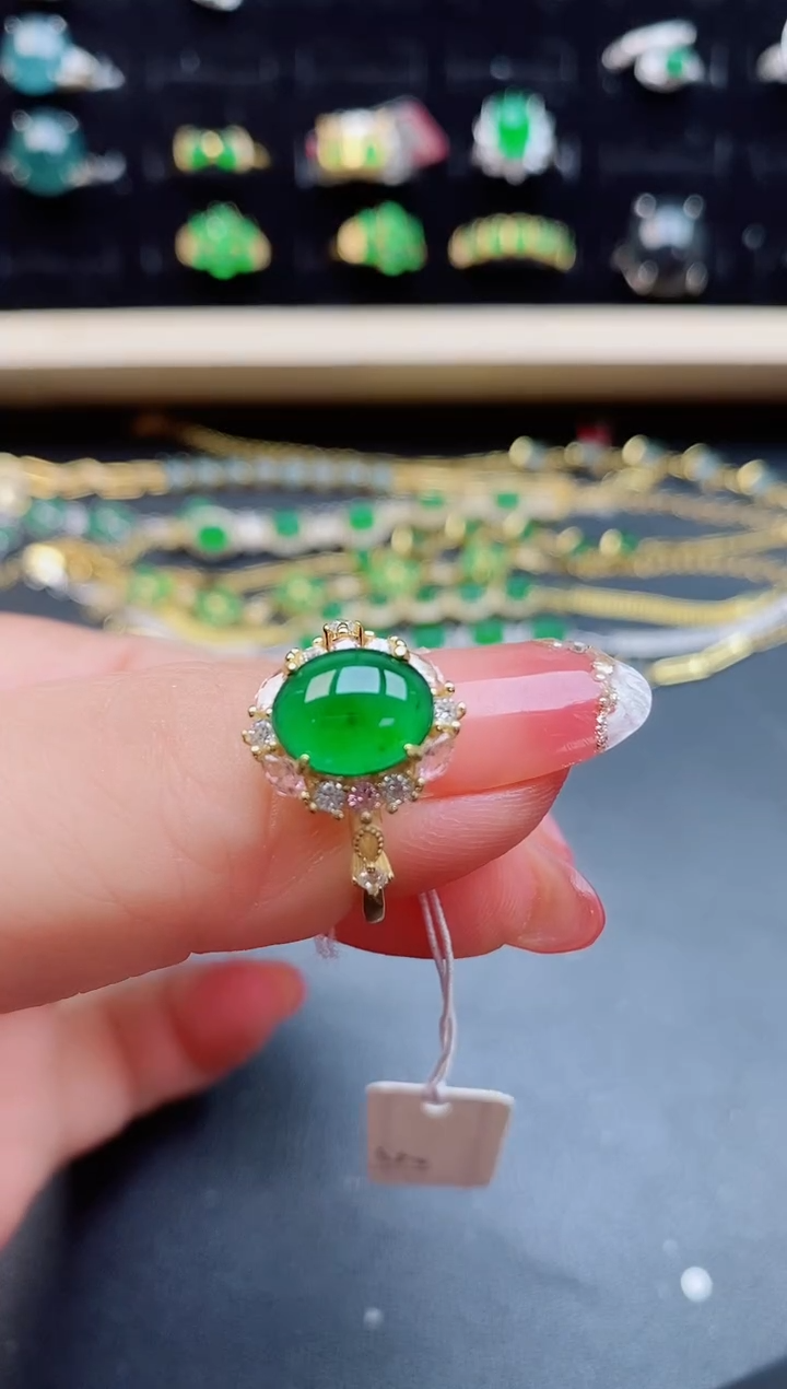 【闪购商品】翡翠戒指银S925镶嵌508050