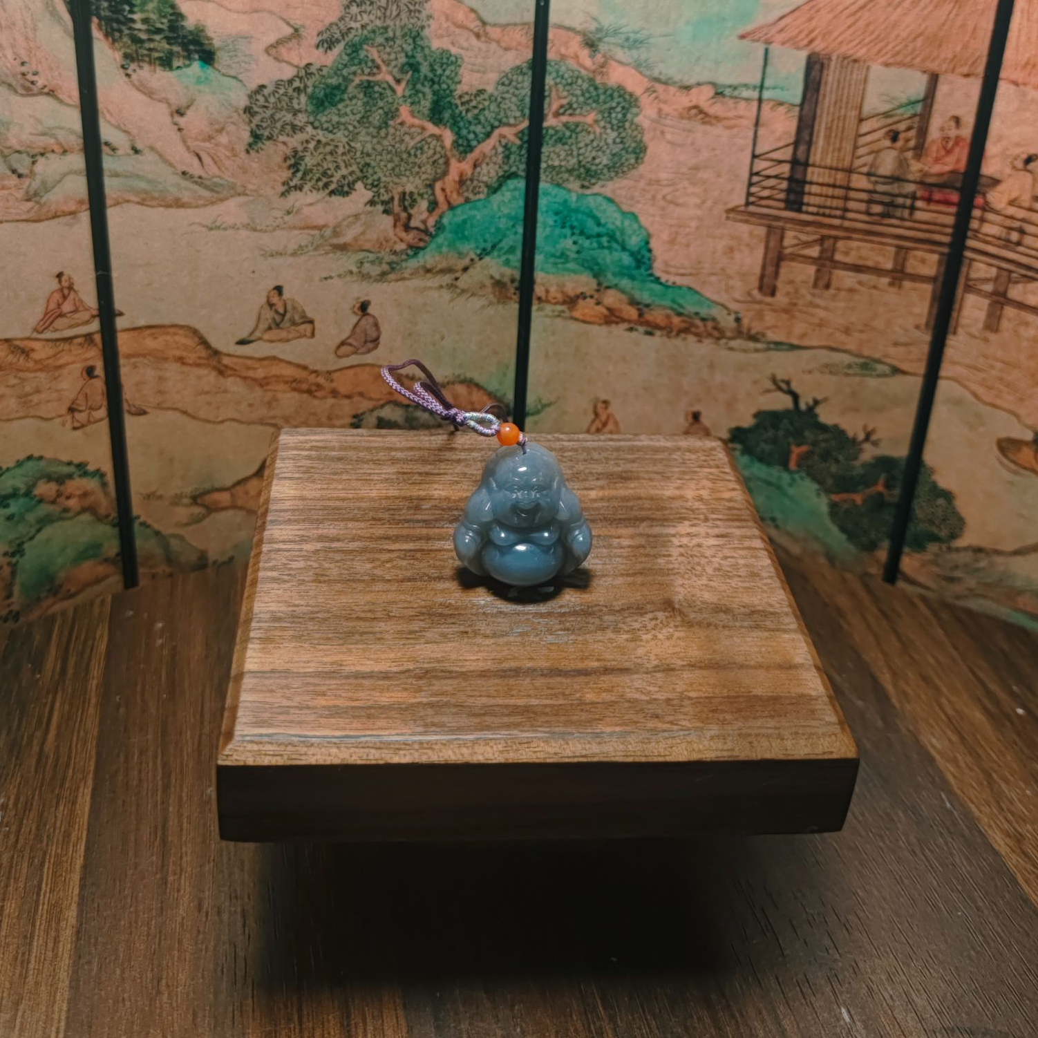 G和田玉烟紫佛公吊坠1279