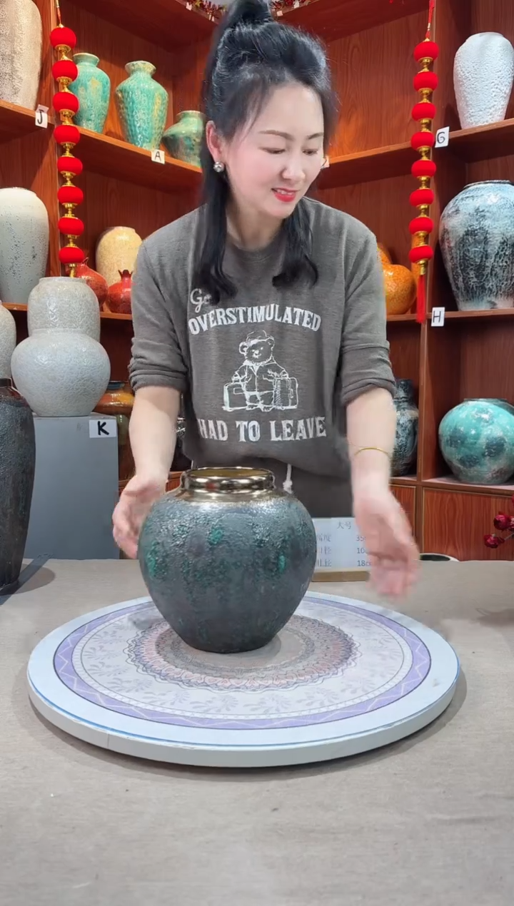 【闪购商品】瓶精品陶瓷花瓶 无花 青铜小号