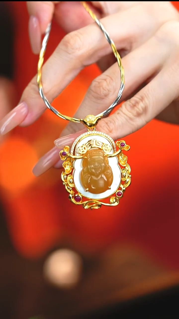 吊坠(赠链)银S925镶嵌翡翠新款