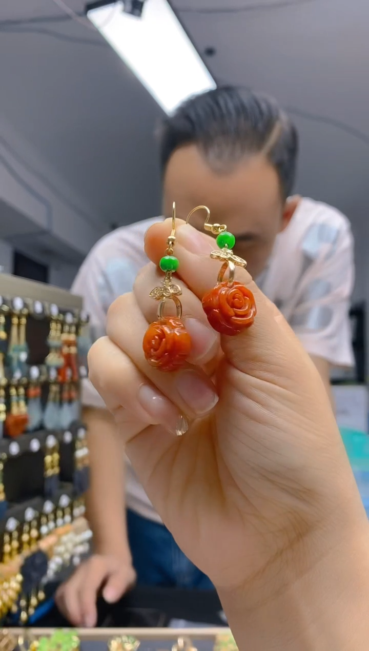 【闪购商品】翡翠耳饰合金205翡翠耳钩