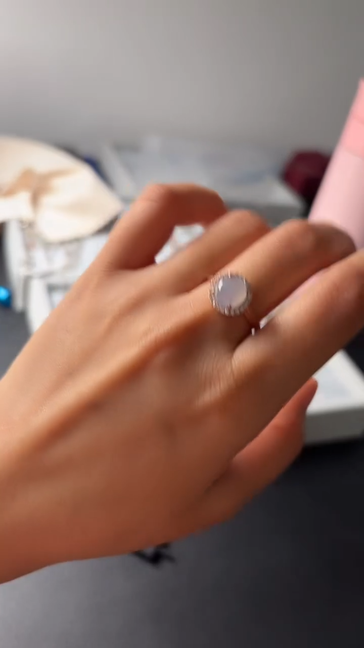 【闪购商品】翡翠戒指银S925镶嵌缅甸A货翡翠S925银镶嵌