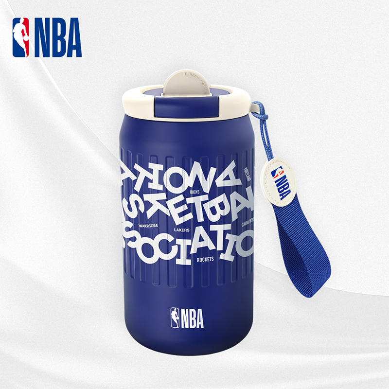 NBA官方印花不锈钢真空锁温便携直饮保温杯运动水杯