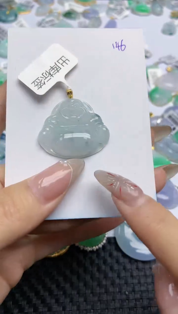 【闪购商品】翡翠颈饰18K金镶嵌 天然翡翠A货