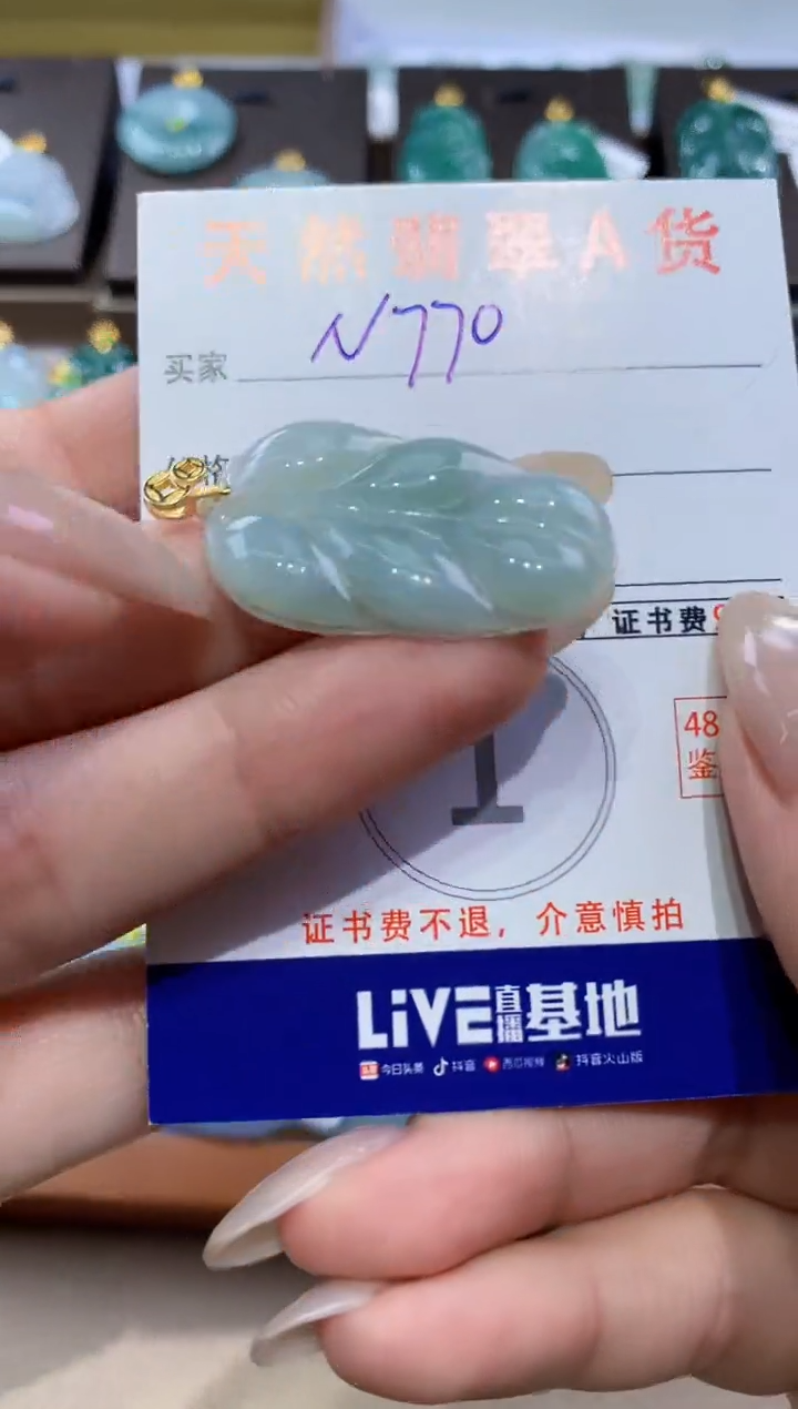 颈饰未镶嵌翡翠天然缅甸翡翠A货挂件 