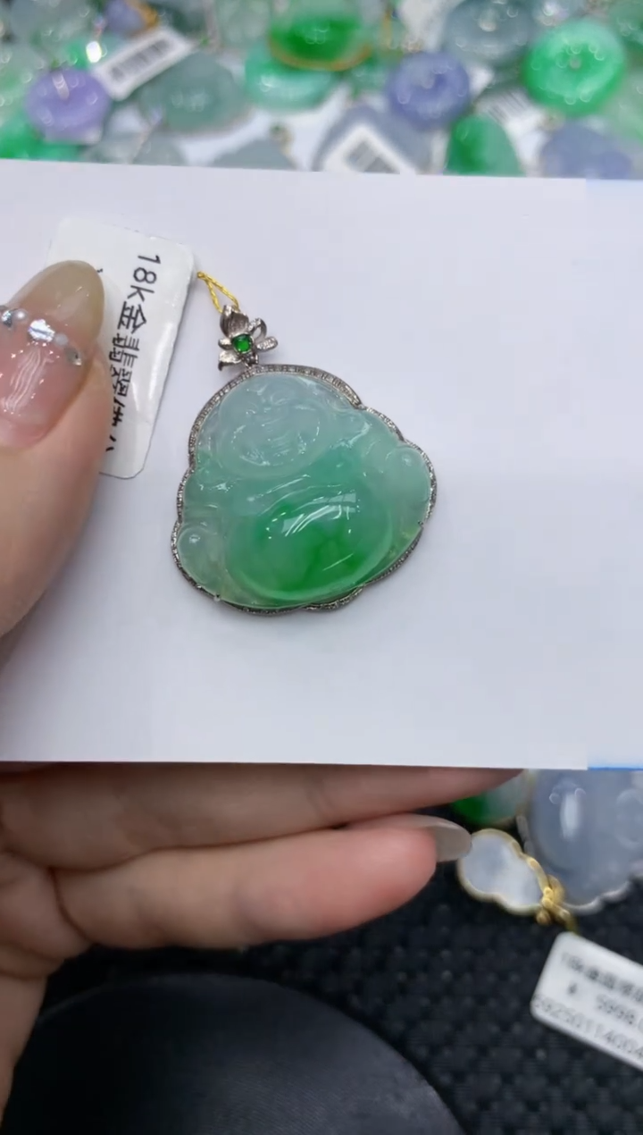 【闪购商品】翡翠颈饰18K金镶嵌222222222