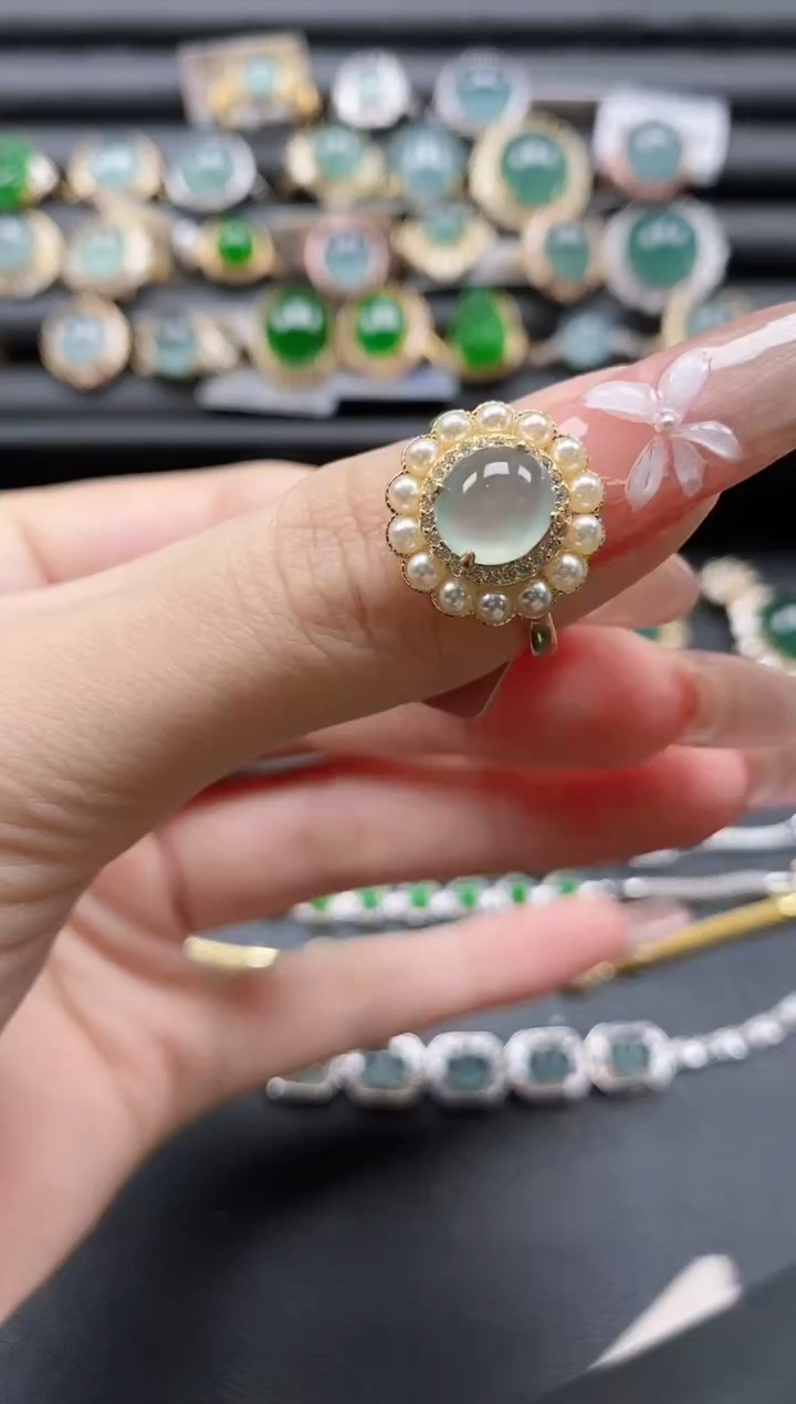 【闪购商品】翡翠戒指银S925镶嵌51511