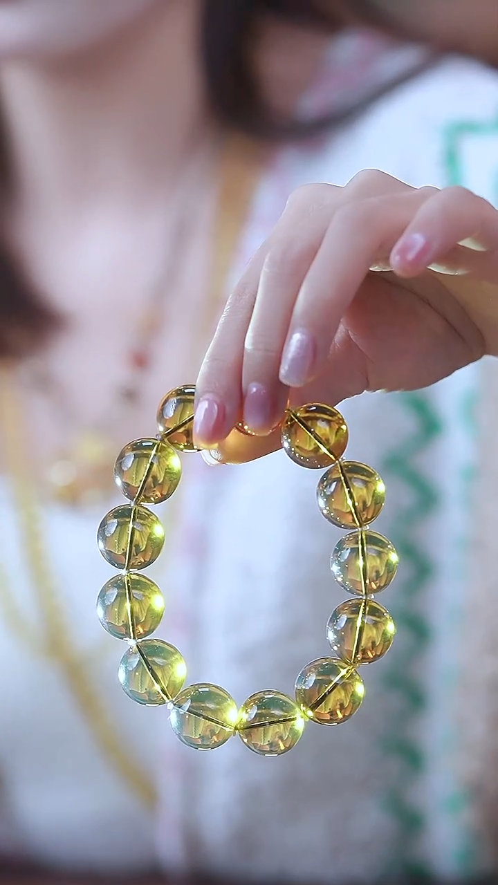 琥珀未镶嵌珠宝奇石18MM蓝珀手串