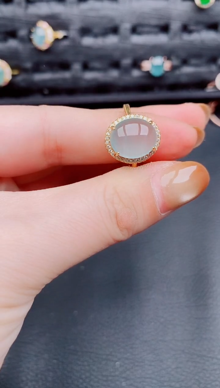 【闪购商品】翡翠戒指银S925镶嵌天然a货翡翠527