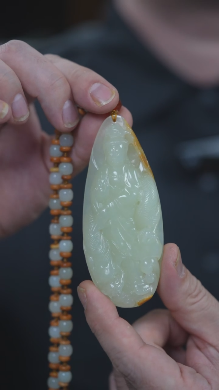 颈饰未镶嵌和田玉观音
