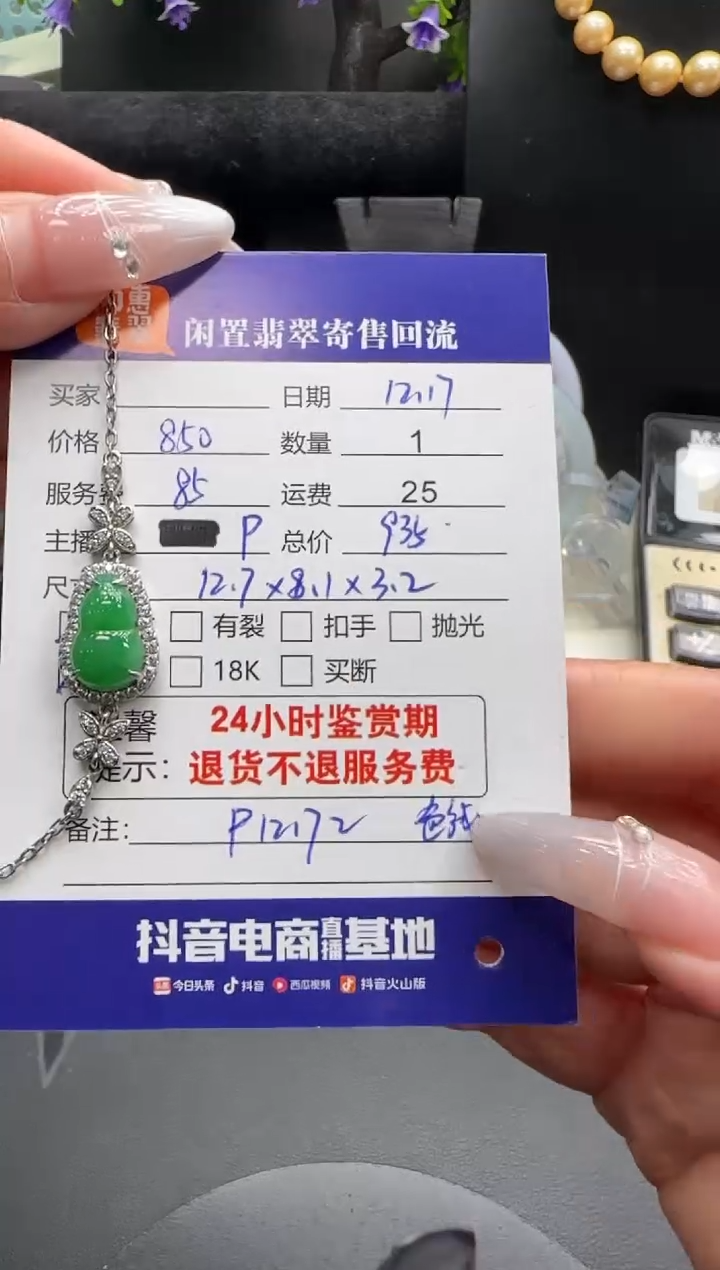 银S925镶嵌手链翡翠翡翠手链