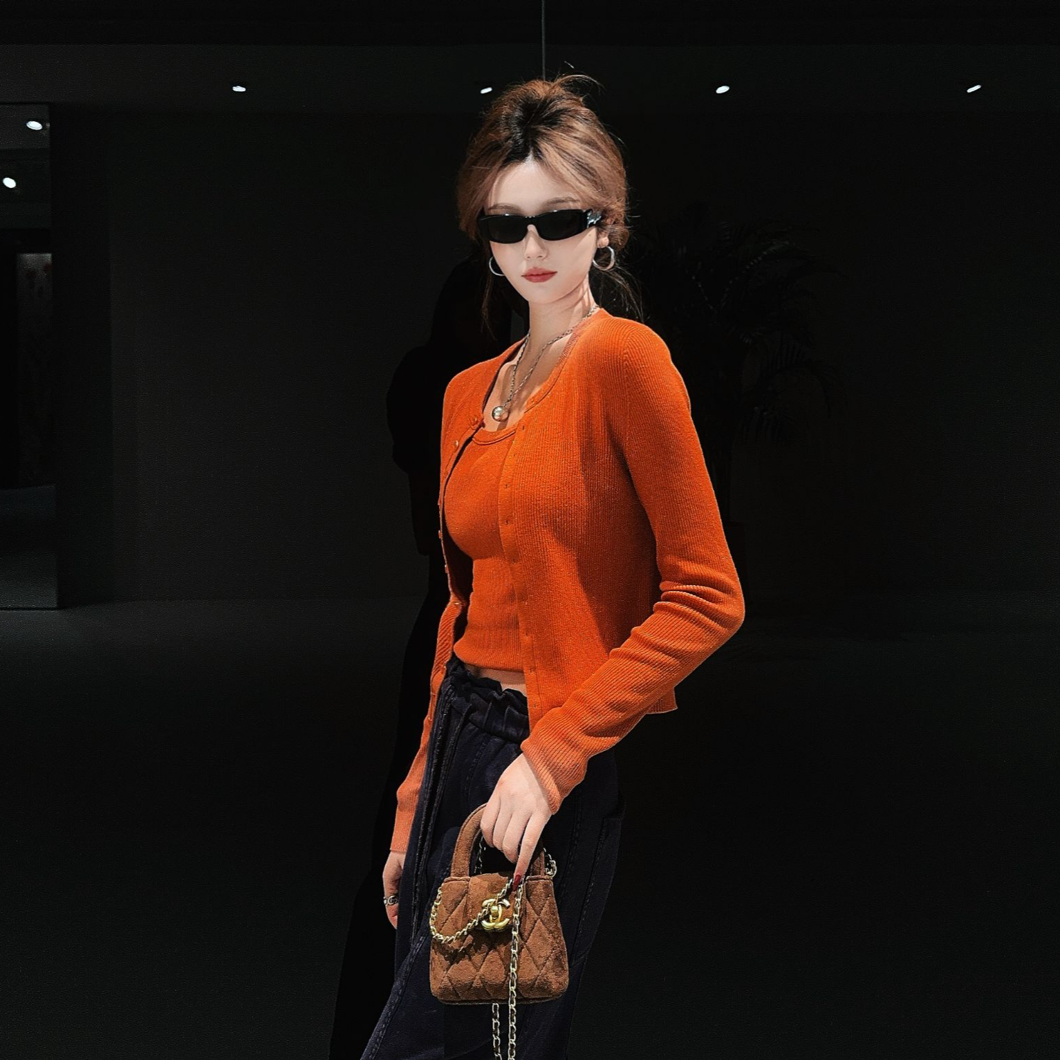 AMASS/阿玛施新款显瘦气质秋季开衫上衣时尚质感简约      548037