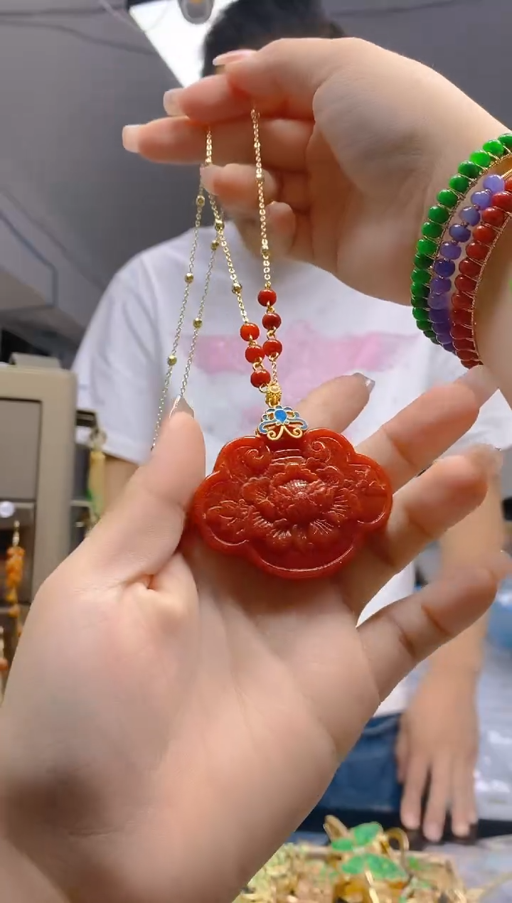 【闪购商品】翡翠耳饰合金126翡翠锁骨链