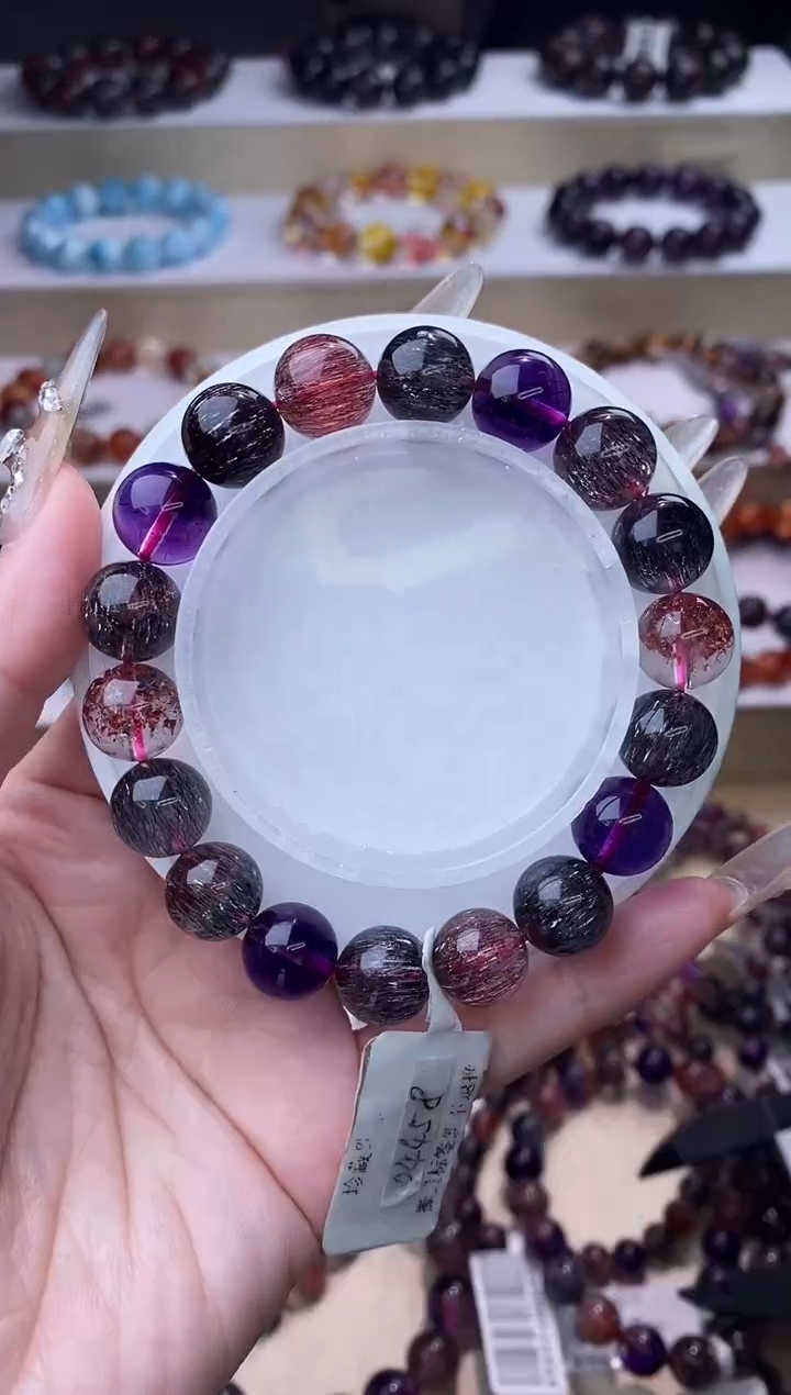 【闪购商品】水晶手链未镶嵌黑加仑超七1m+