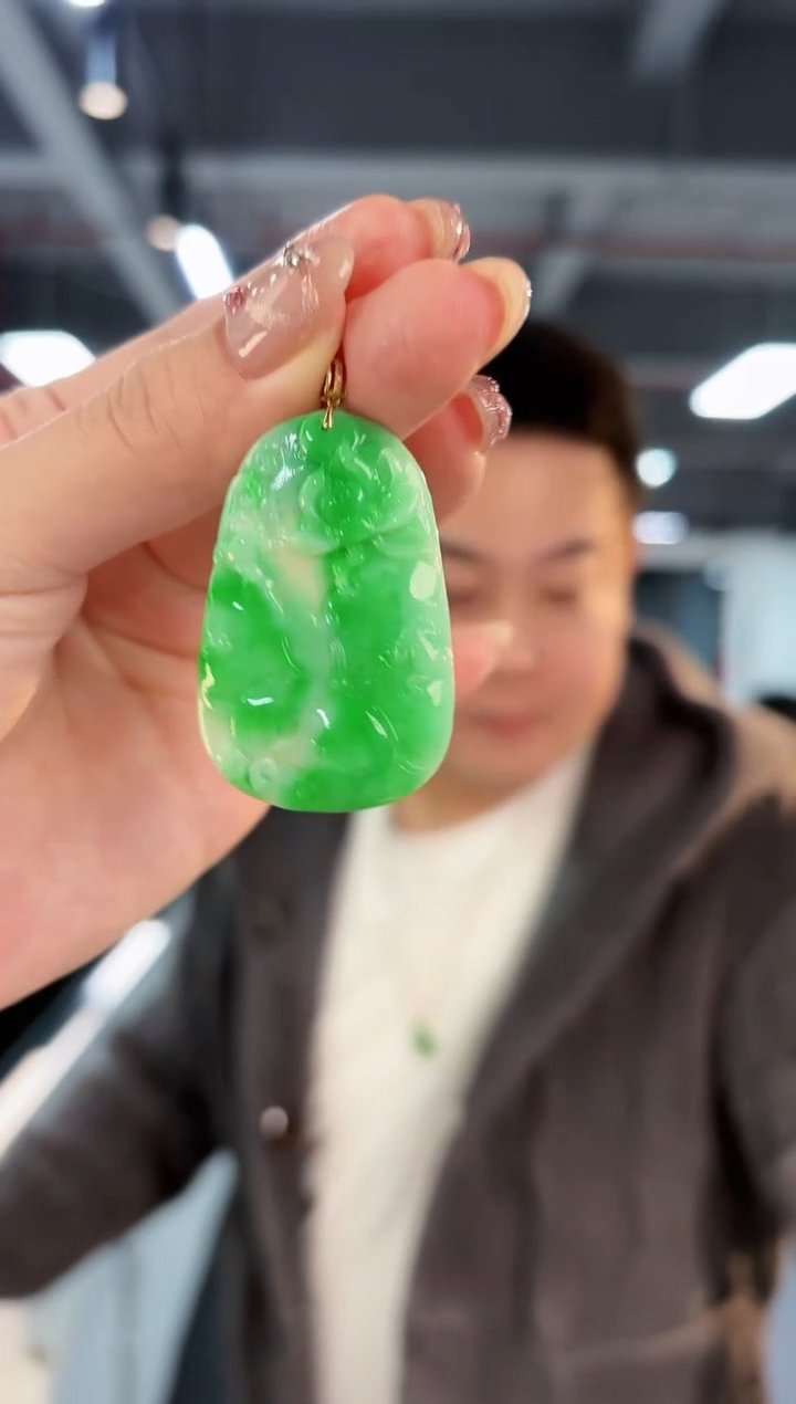 【闪购商品】翡翠颈饰18K金镶嵌缅料A货/支持复检/一件