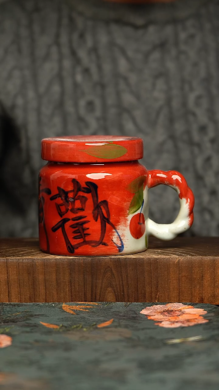 杯釉下彩手工手绘同款陶器