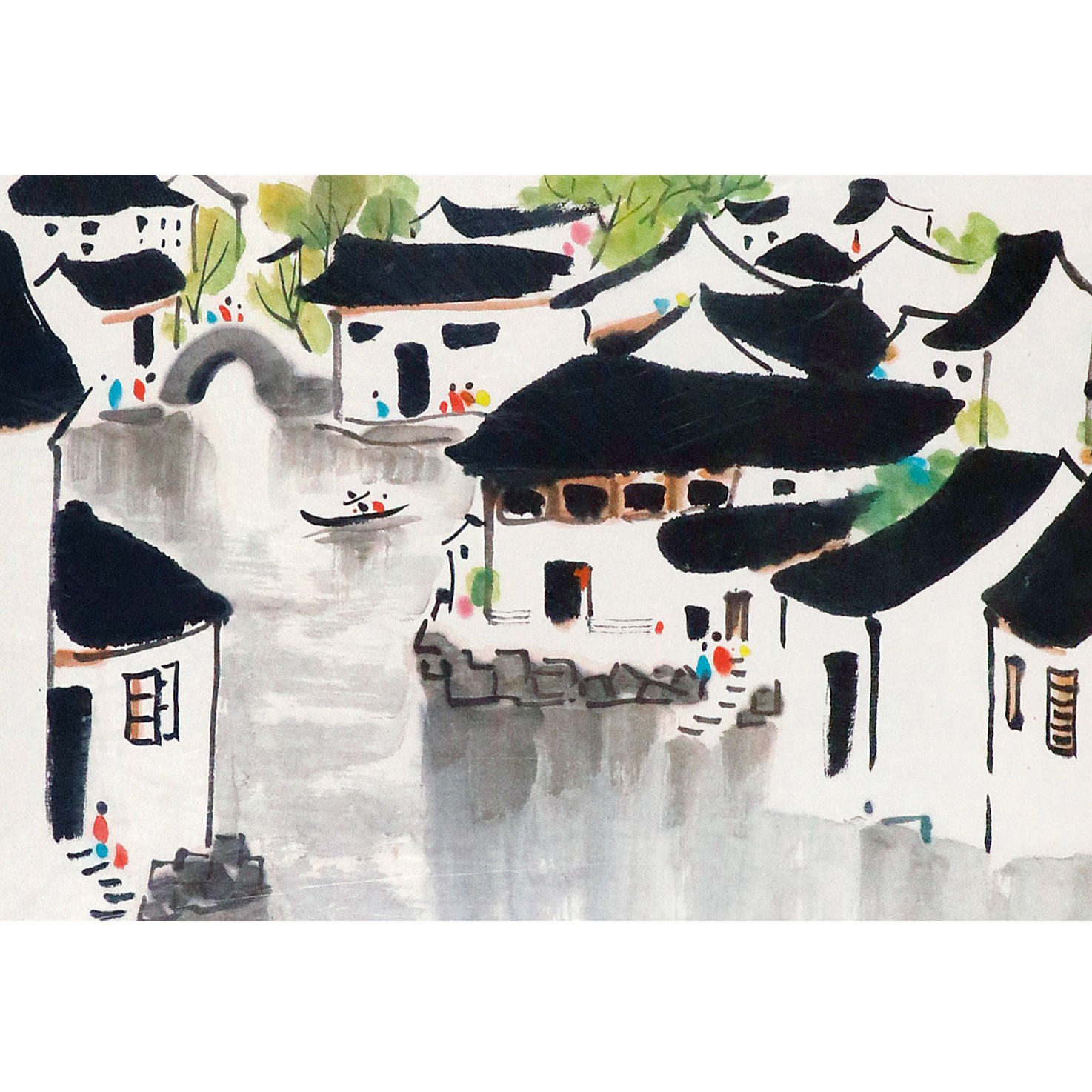 HM4004 水乡街景 36x53cm 纸本镜框 1.7平尺