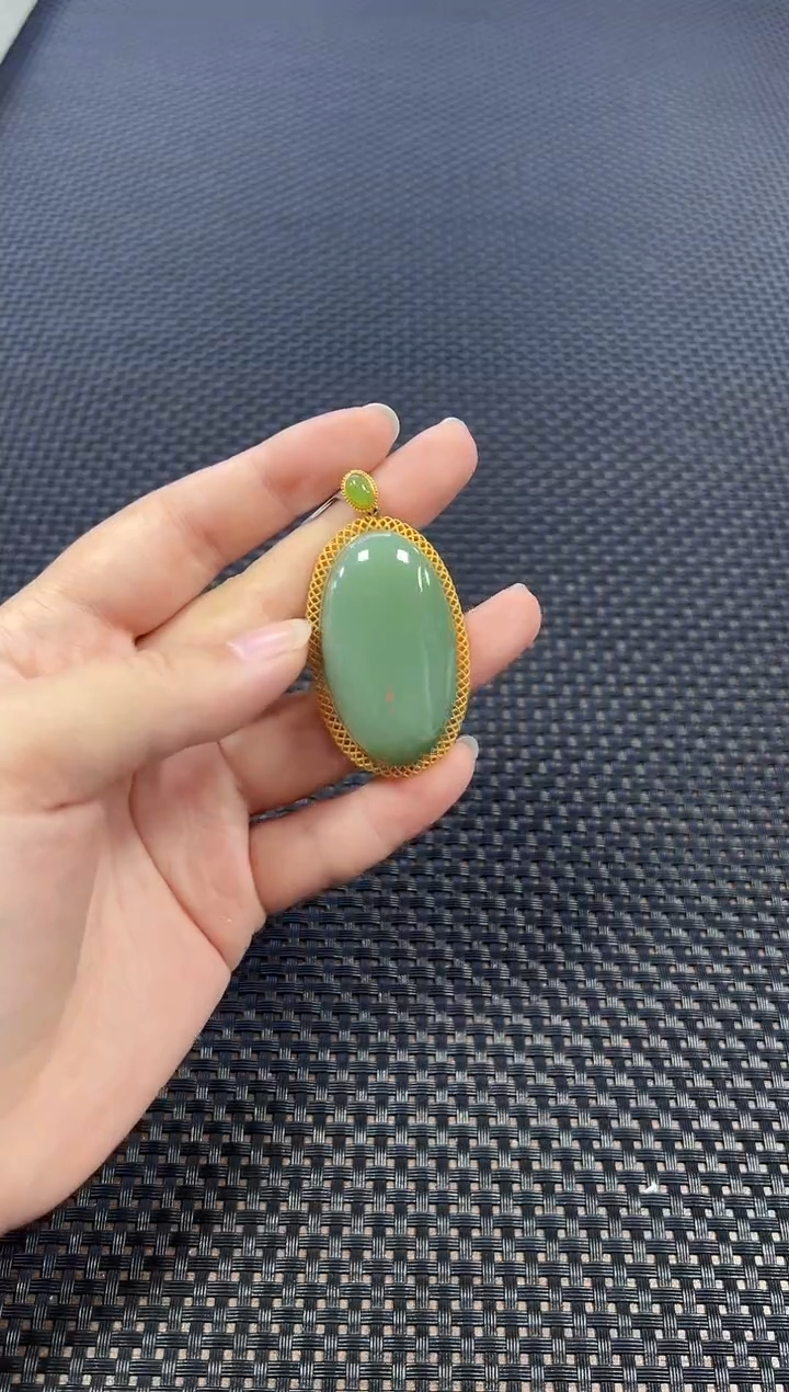 颈饰18K金镶嵌和田玉（多样性发一件）0854