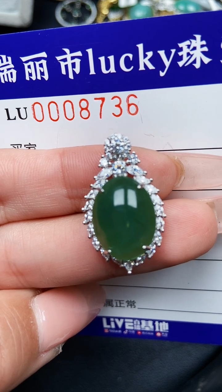 【闪购商品】翡翠颈饰银S925镶嵌8736