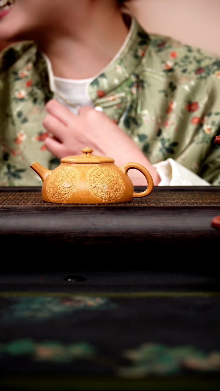 茶壶紫砂小****5梨皮黄 六方静乐