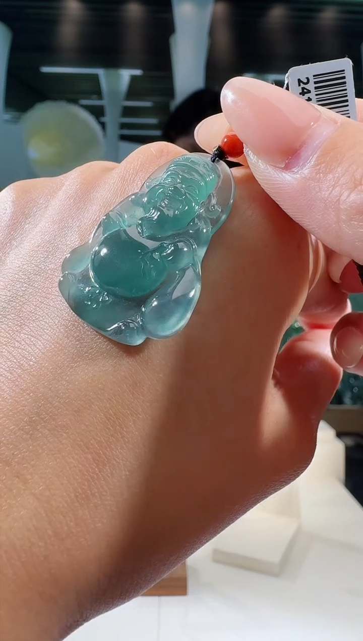 翡翠未镶嵌吊坠(不含链)财神多样性发一