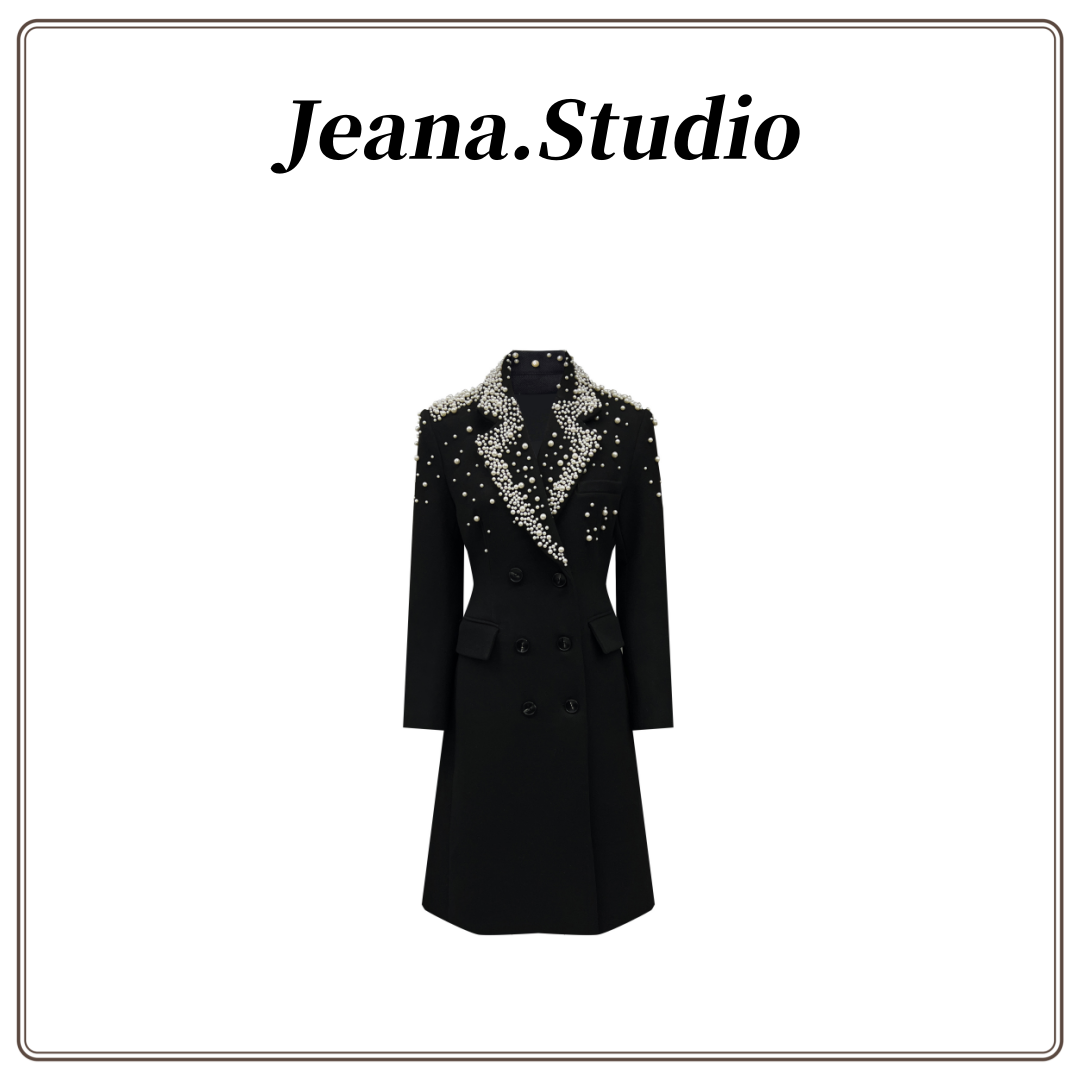 【Jeana.Studio】原创设计【掌上明珠】钉珠珍珠风衣大衣