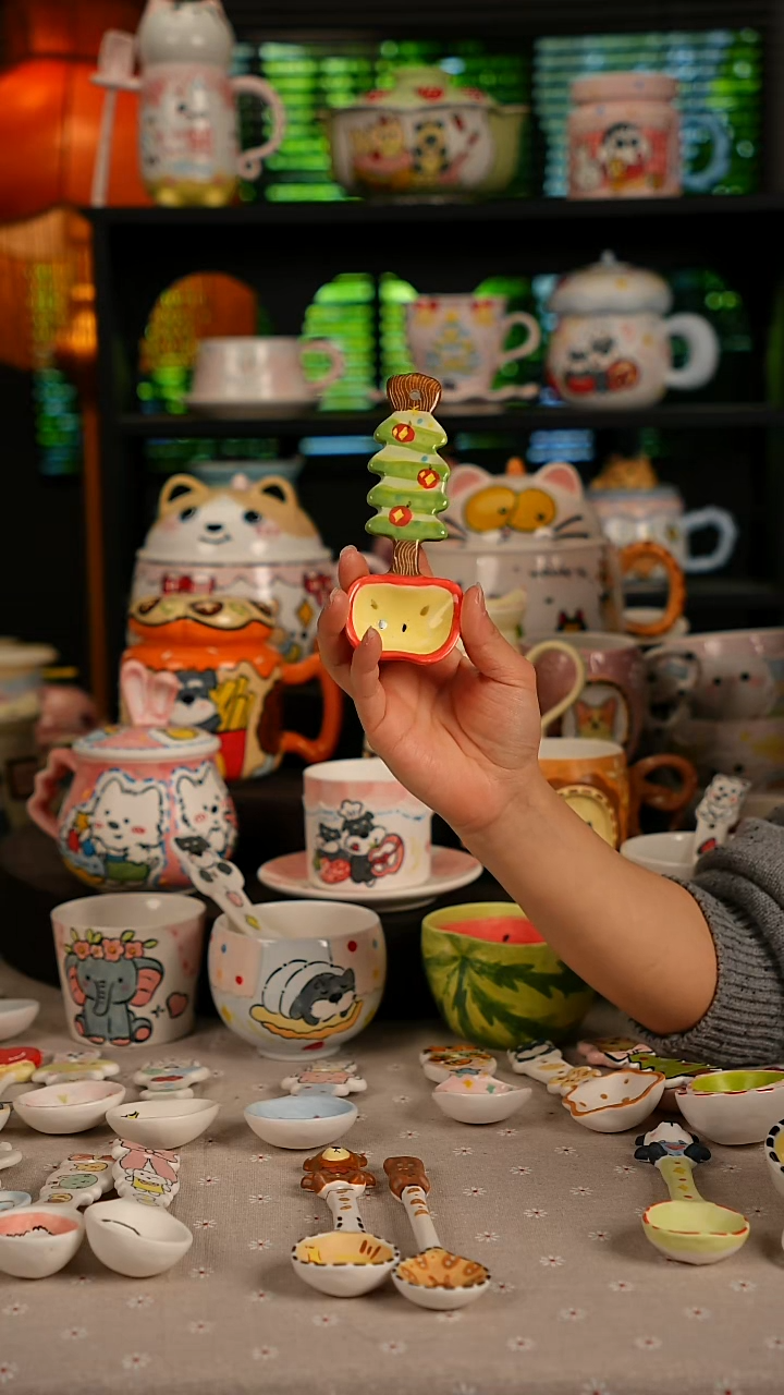 陶瓷无盖款景德镇高温釉下彩纯手绘创意瓷 