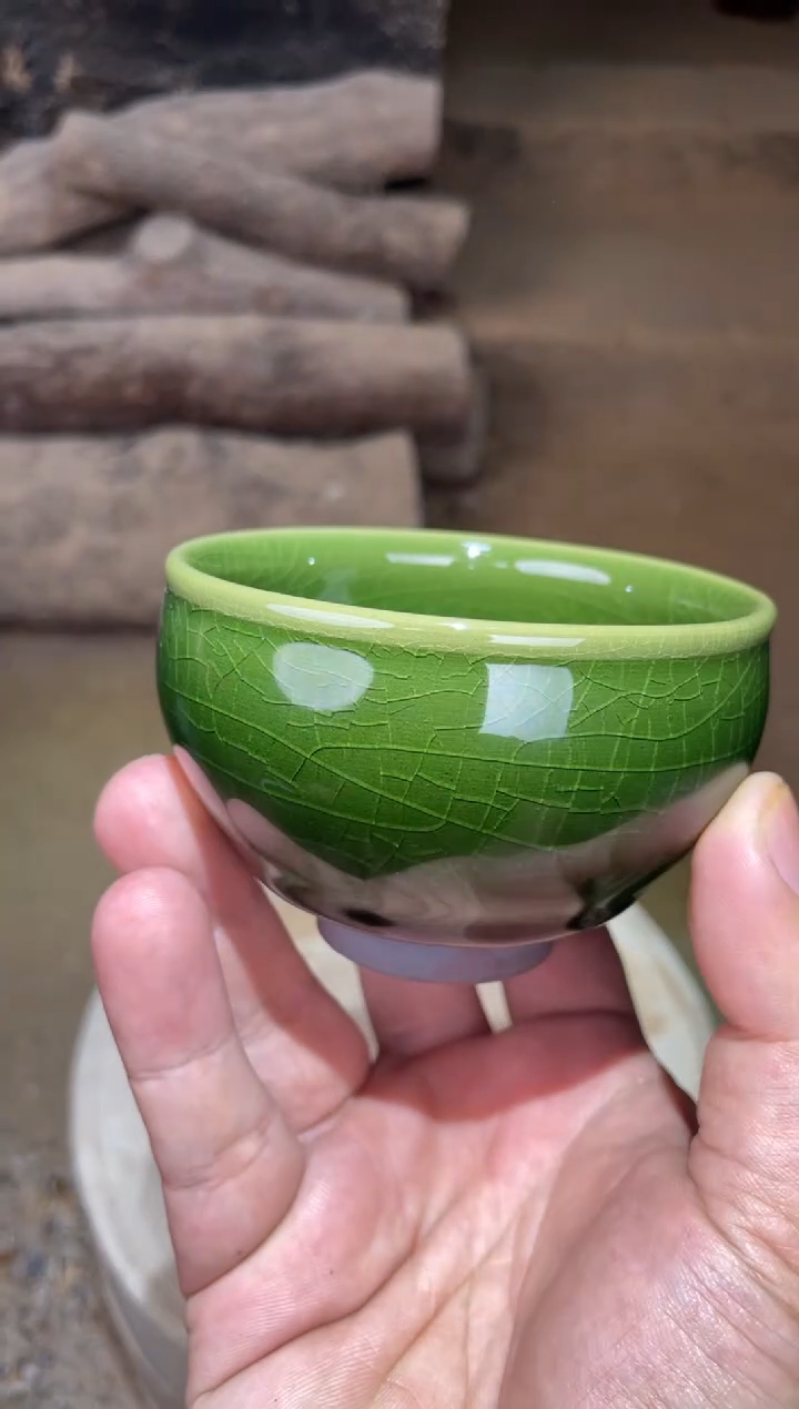 瓷茶盏主人杯@@88绿玉子将军