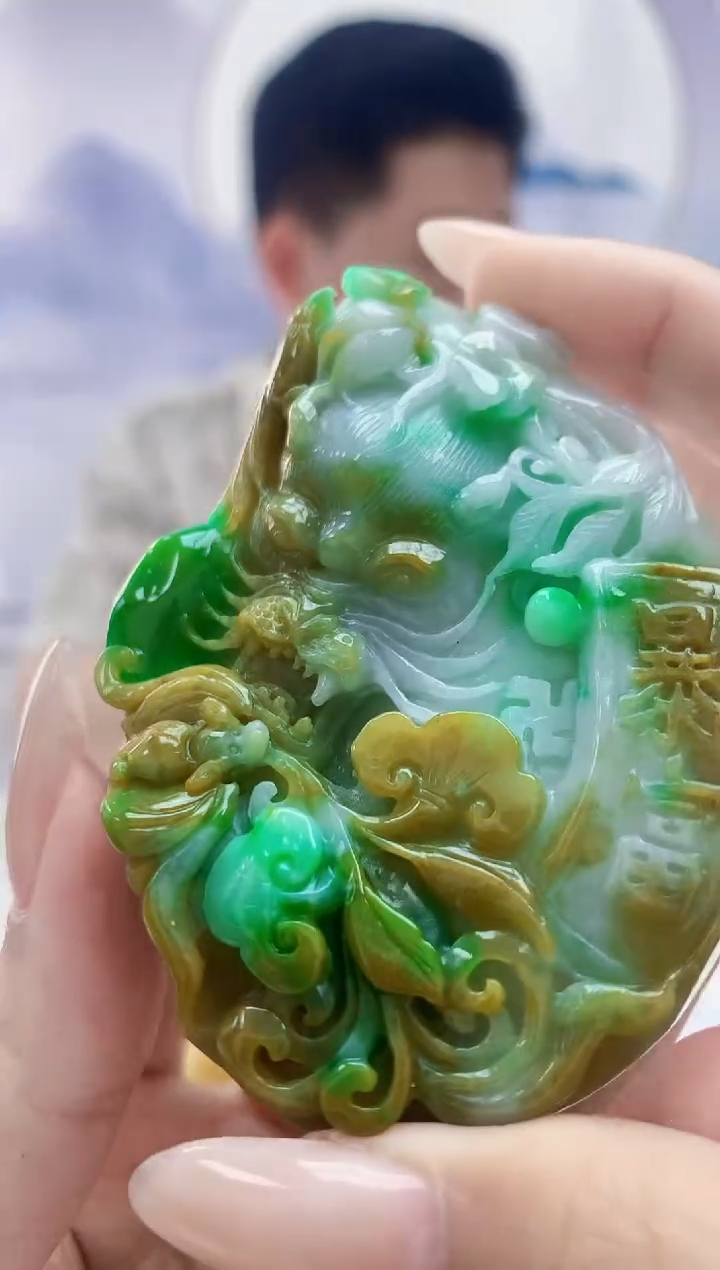 定制翡翠未镶嵌4917xx-毛货挂件65