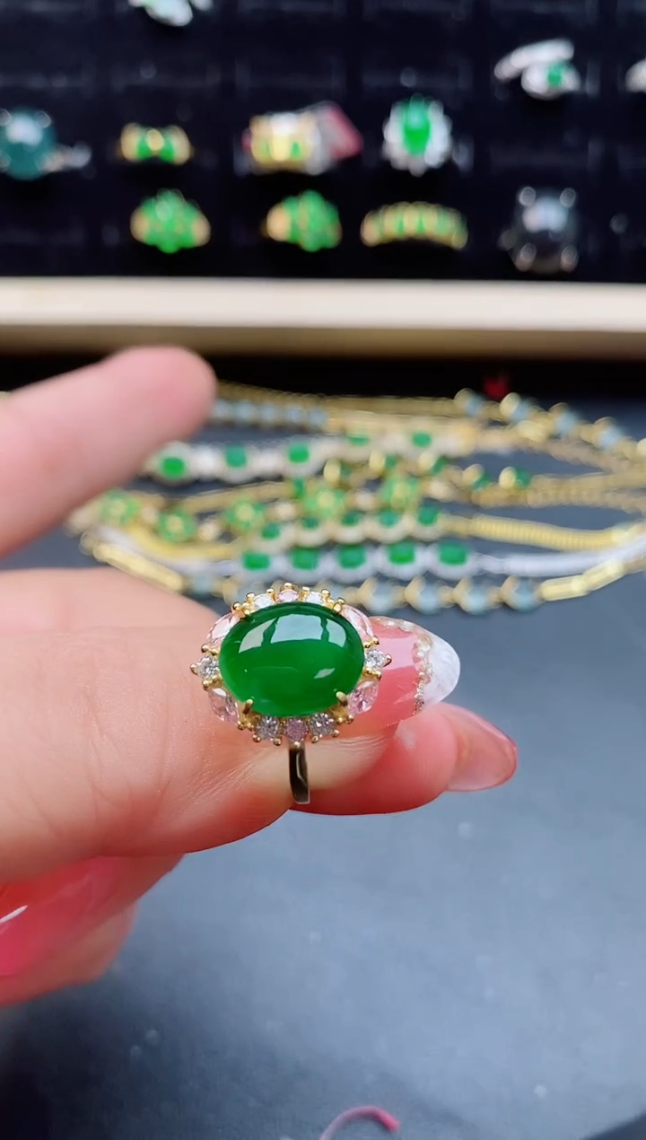 【闪购商品】翡翠戒指银S925镶嵌5080505