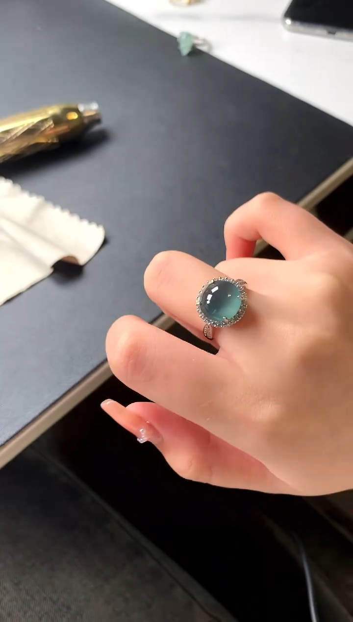 【闪购商品】翡翠戒指银S925镶嵌52141