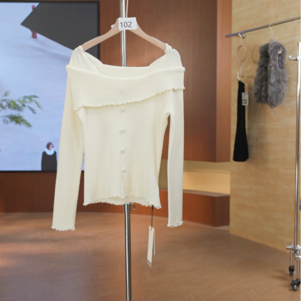 927-102 杏 长袖秋季针织薄款毛针织衫早秋