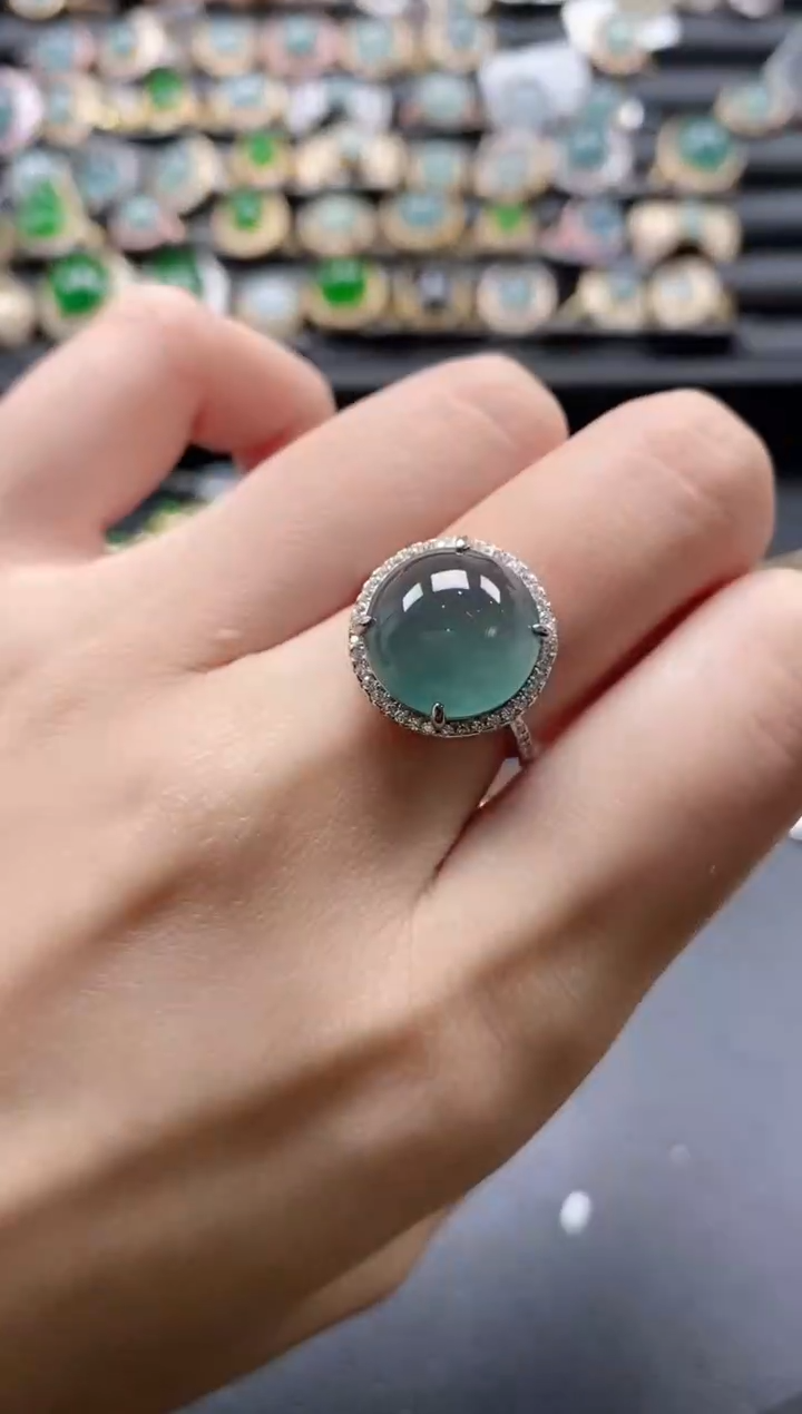 【闪购商品】翡翠戒指银S925镶嵌51511