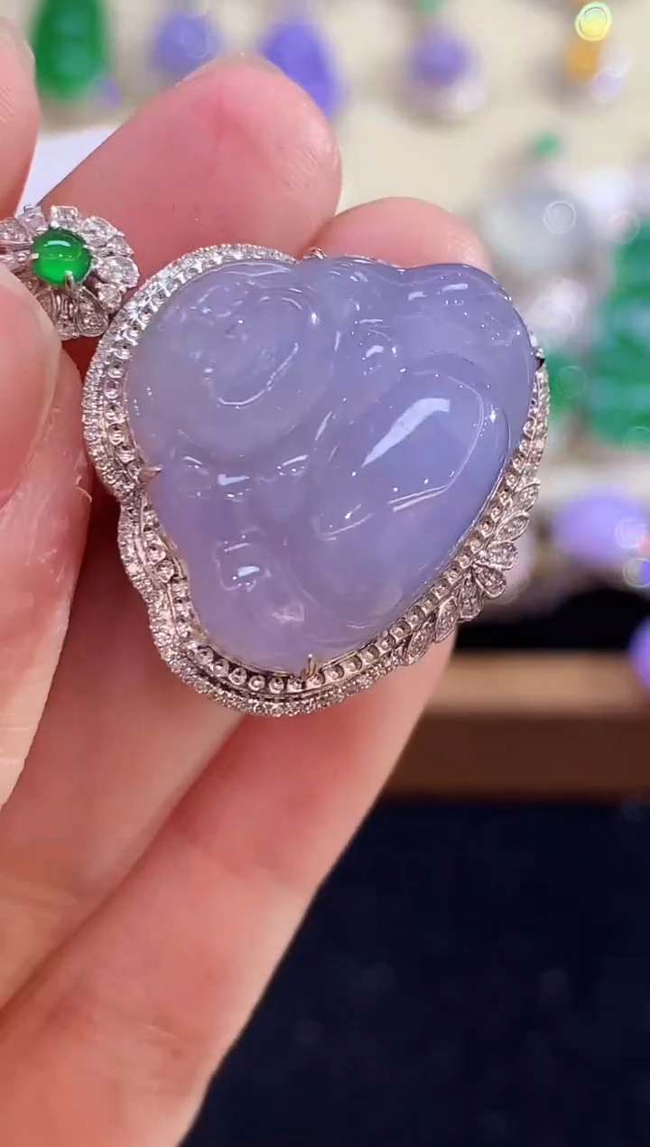 吊坠(不含链)18K金镶嵌翡翠WWS多样性发其一