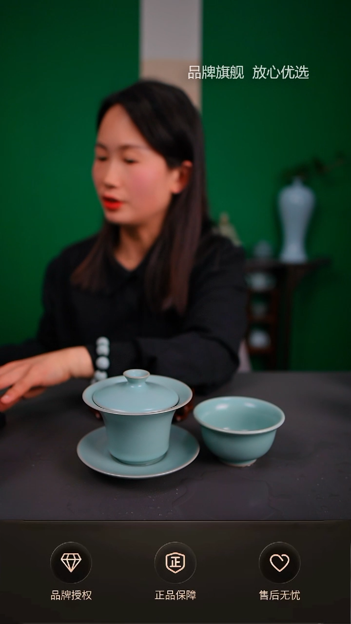 【闪购商品】一级仿古九支钉敞口马蹄盖碗带仿古压手杯