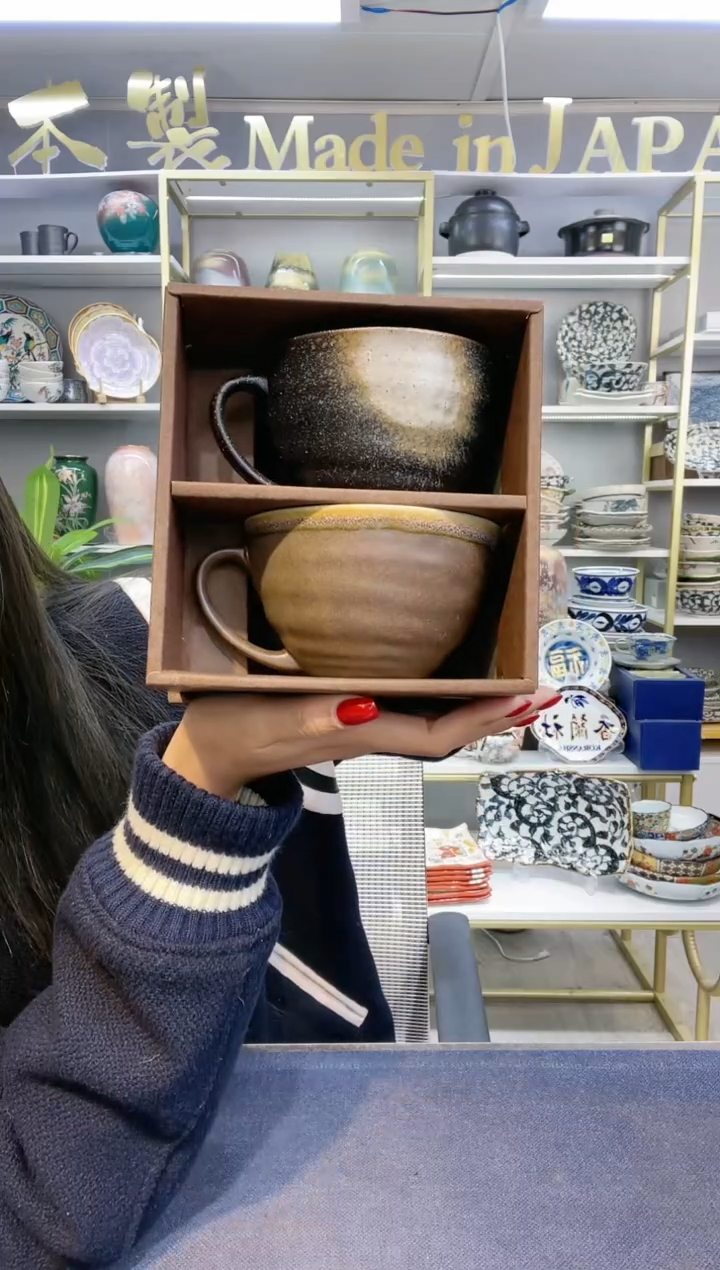 【闪购商品】碗粗陶早餐杯2件套装