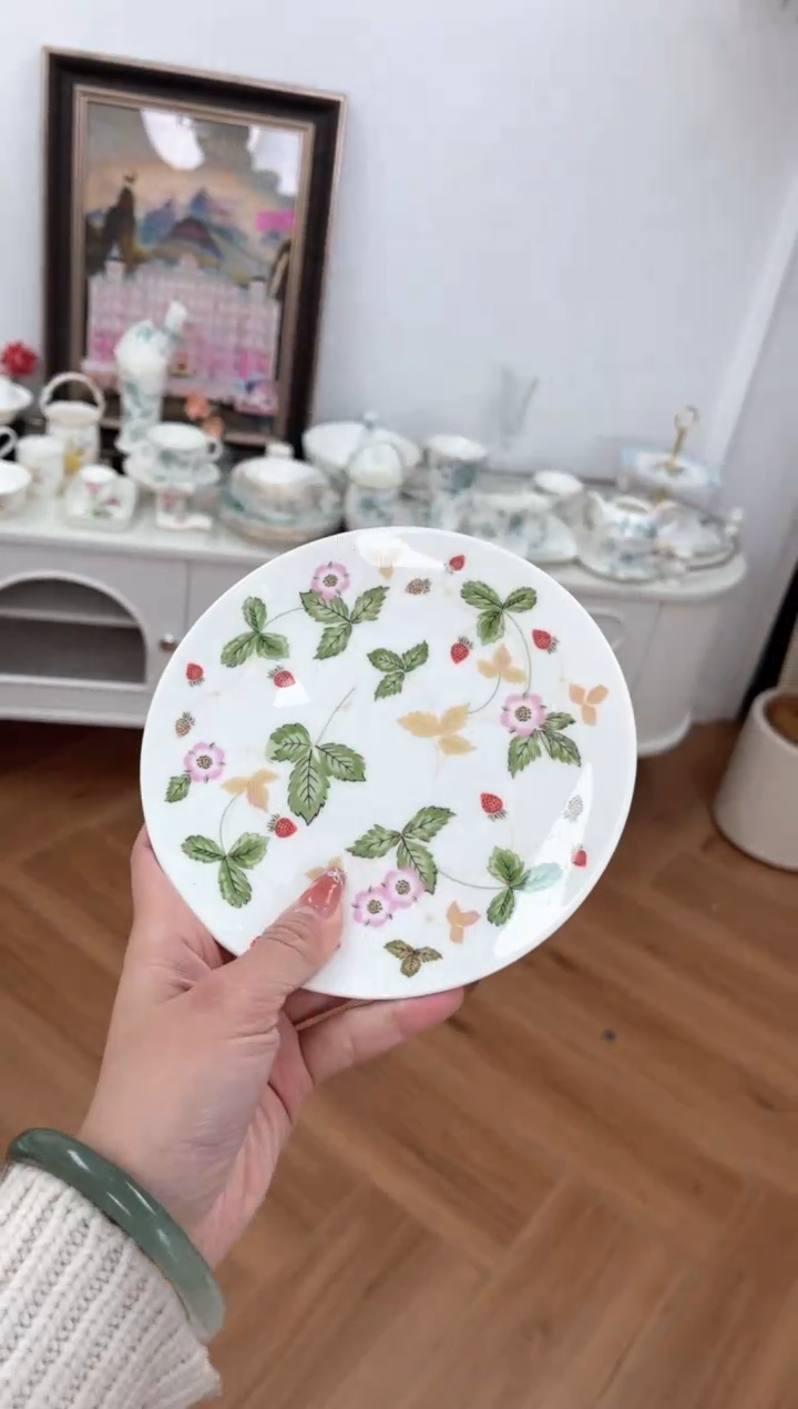 【闪购商品】碗玫瑰高骨骨瓷3个6寸盘